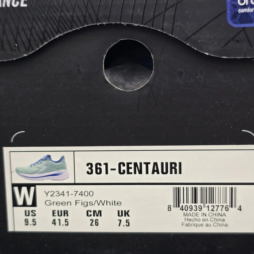361 Degrees Centauri Womens Running Shoes Green Figs Y2341-7400 Size 9.5 New